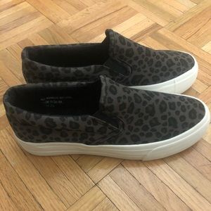 Leopard slip on sneakers